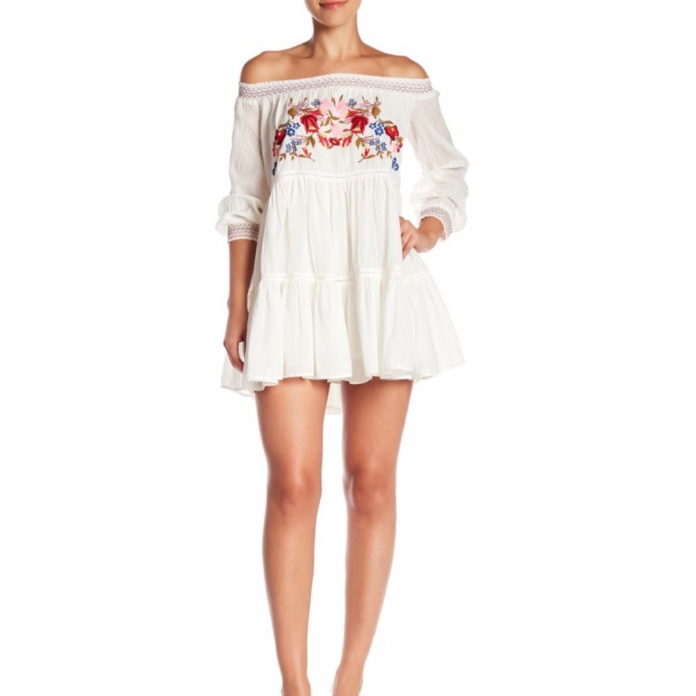 LAST ONE!! NWT Size S Free People White Mini Dress - Picture 2 of 5